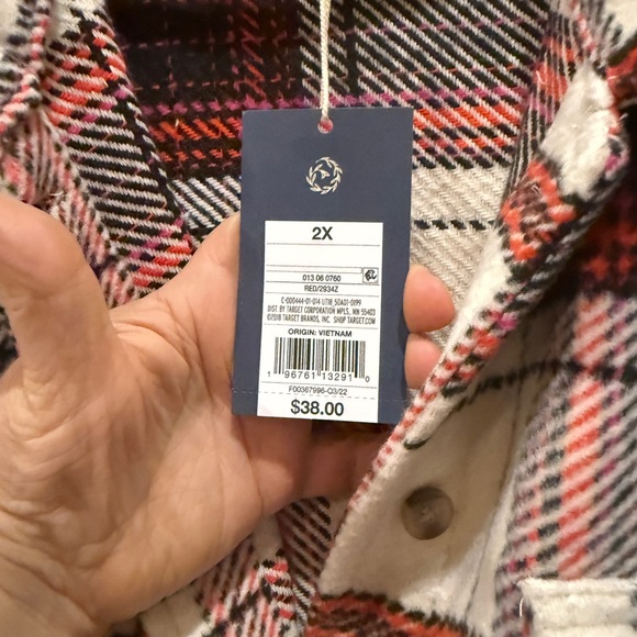 Plaid Button-Up Shirt Jacket-NWT - Picture 4 of 8